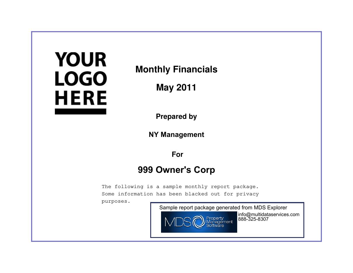 MDS sample monthly report page 1 of 20